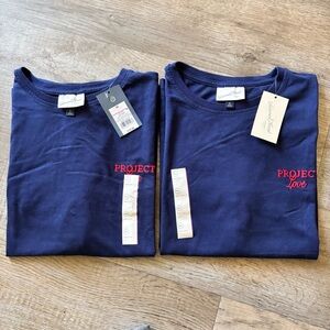 2pcs Universal Thread Women Cotton T-shirt short  Sleeve navy XL